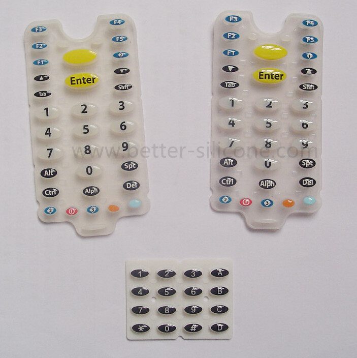 Elastomeric Silicone Rubber Epoxy Coated Keypad
