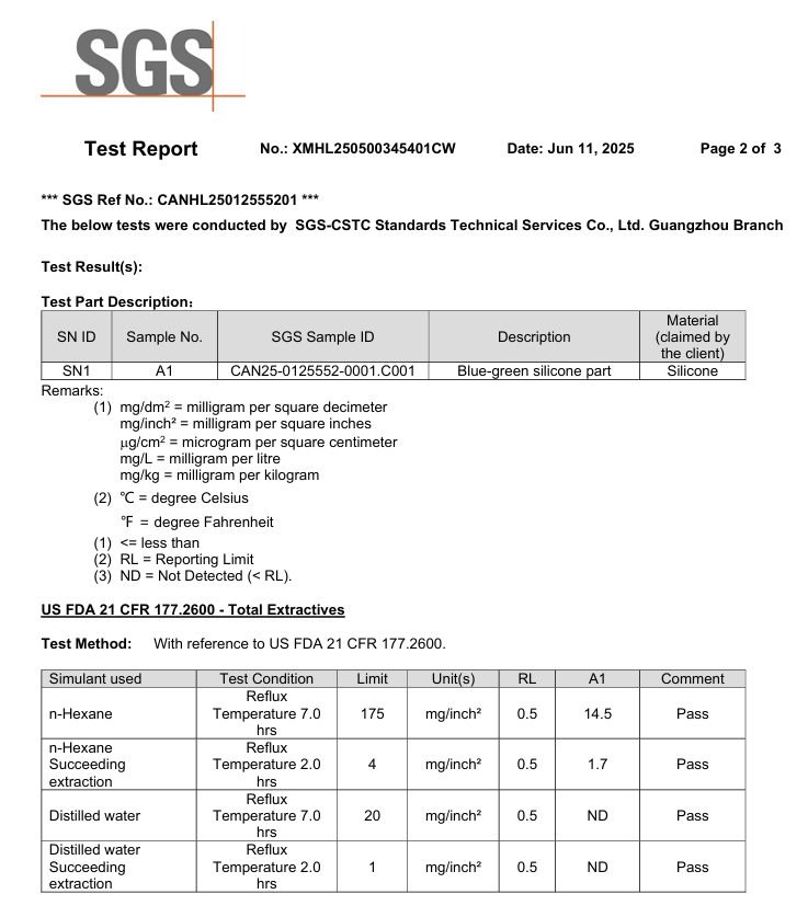FDA Pass for Silicone Valves