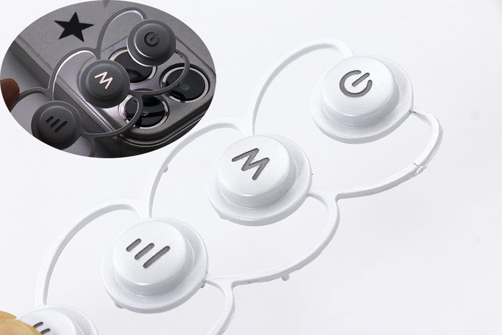laser etching characters P+R customized shape buttons