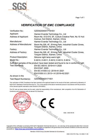 Silicone Bedroom Lamp CE Certification