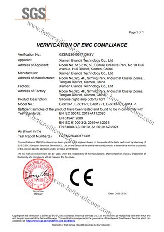 Silicone Lamp CE Certification