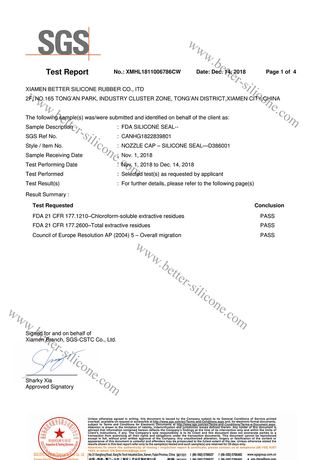 FDA silicone certification