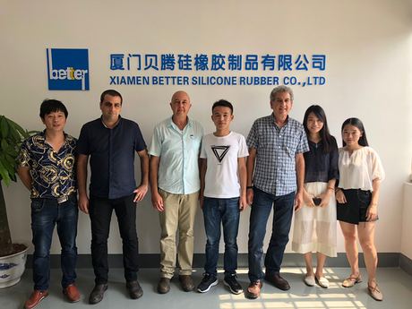 Israel Customer Visit our factory for rubber sealing gasket and silicone keyboard
