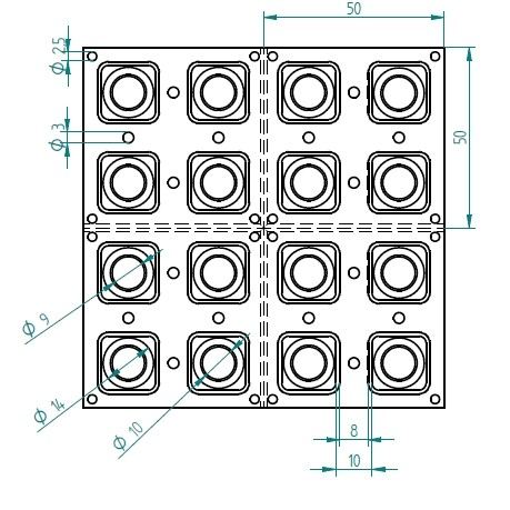 4x4 Translucent Silicone Keypad