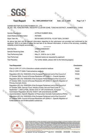 PAHS-Silicone certification